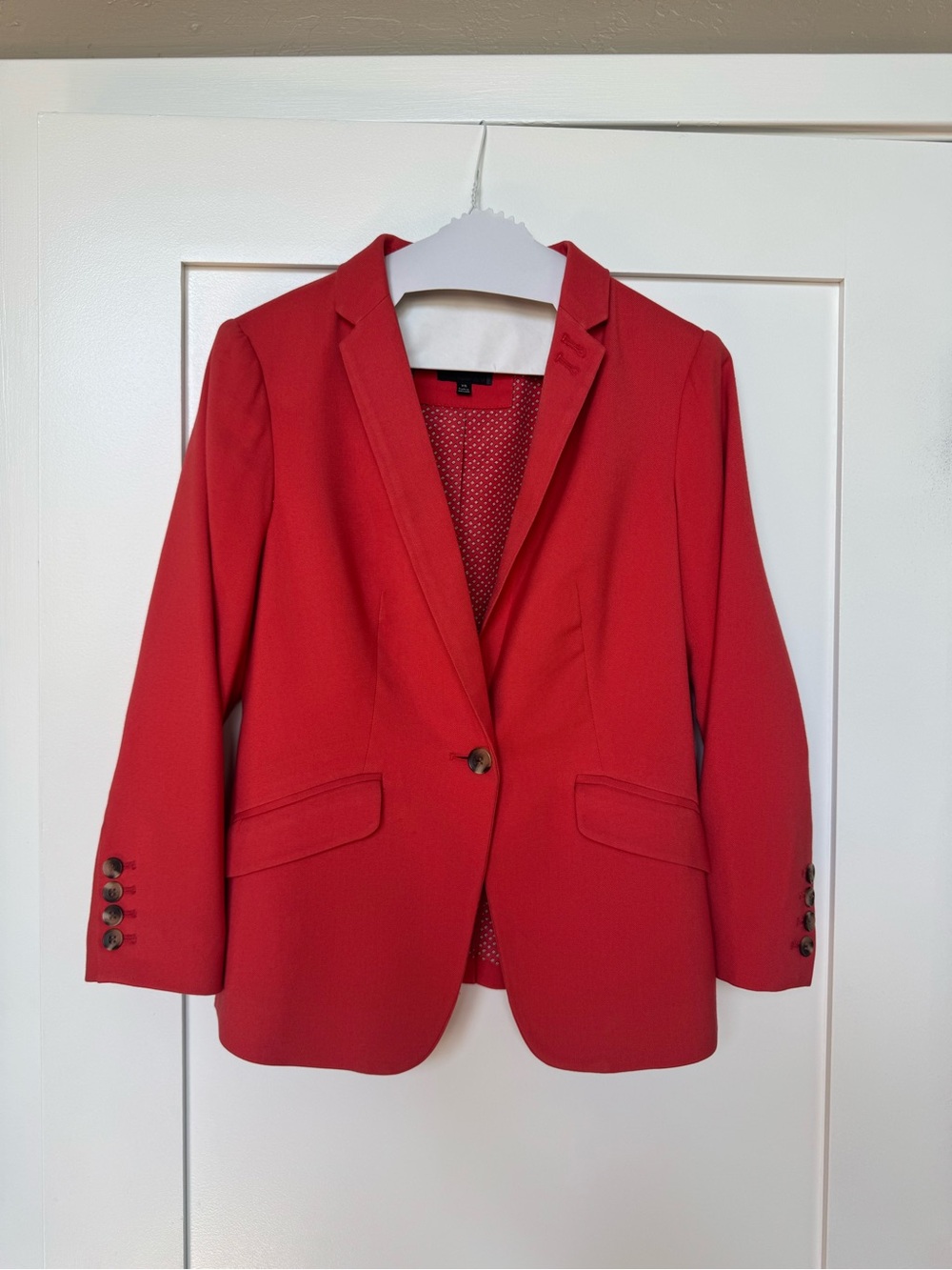 Orange Women's Blazer Jacket - Classic Single-Button Tailored Blazer.